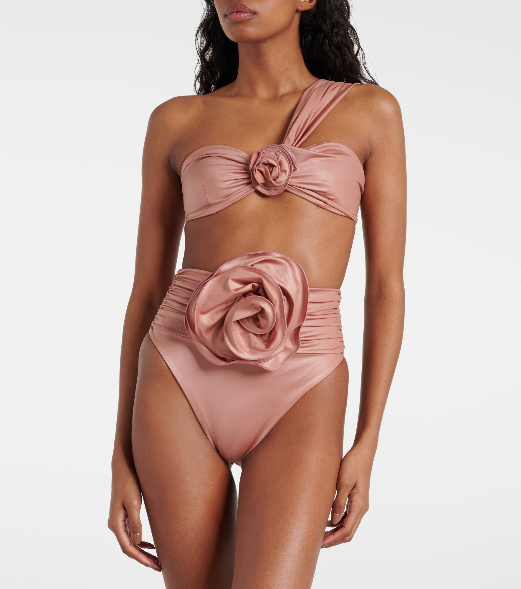 Floral-appliqué bikini top - 2