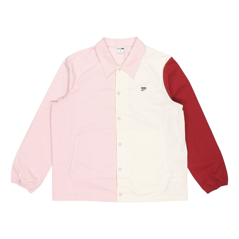 PUMA Embroidered Small Label Contrasting Colors Sports Woven Logo Jacket Pink 532172-36 - 1
