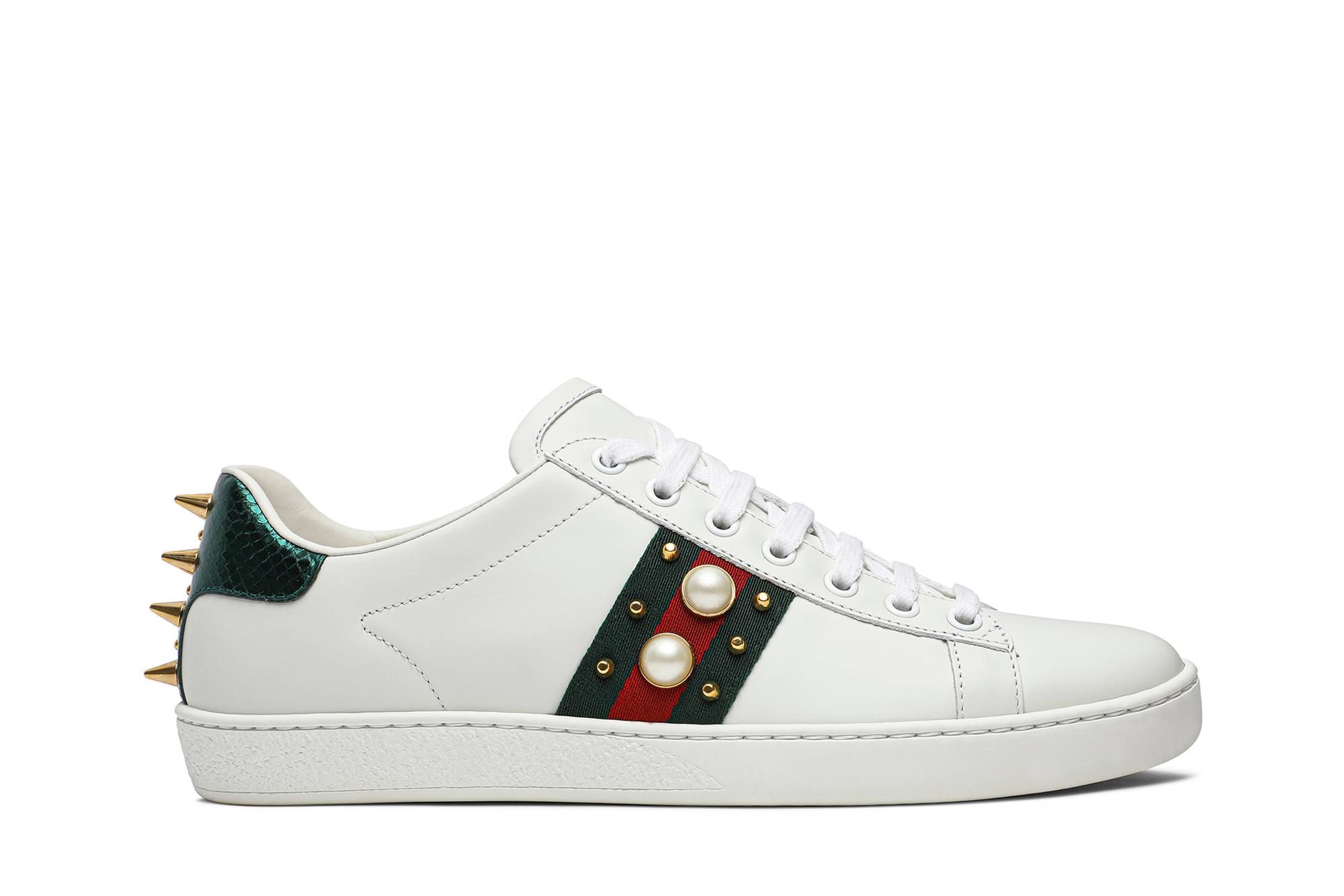 Gucci Wmns Ace Studded 'White' - 1