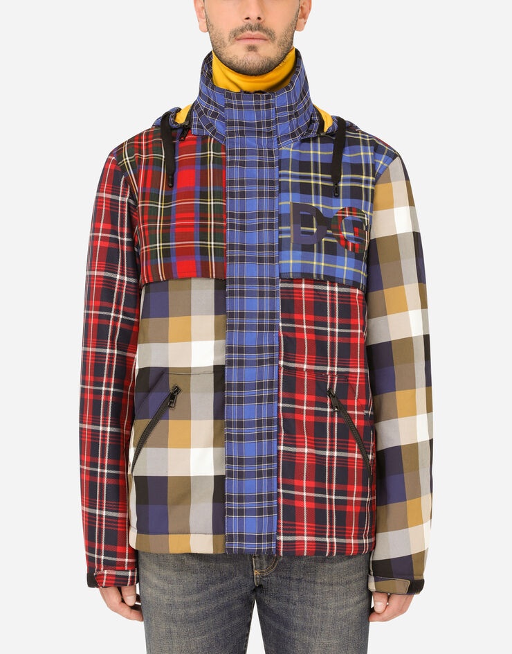 Check patchwork jacket with DG patch - 1