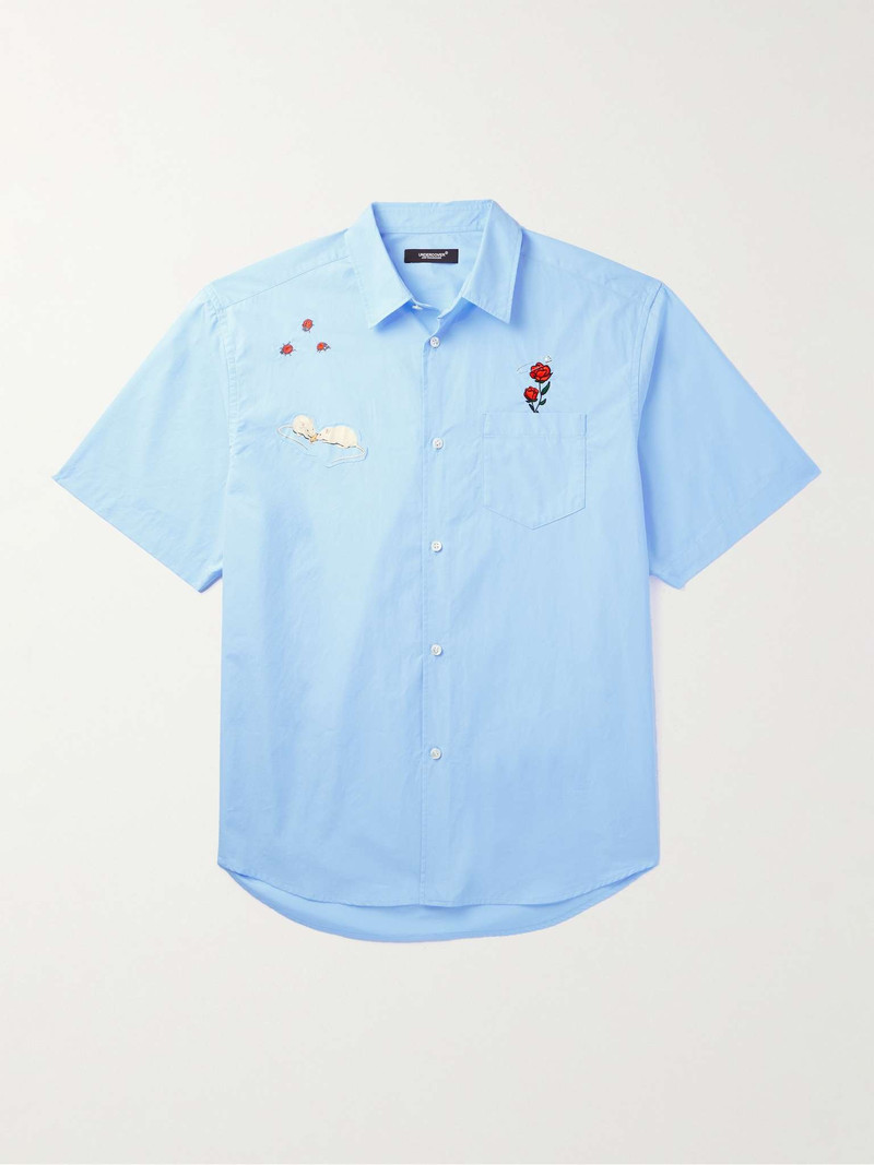 Embroidered Cotton-Poplin Shirt - 1