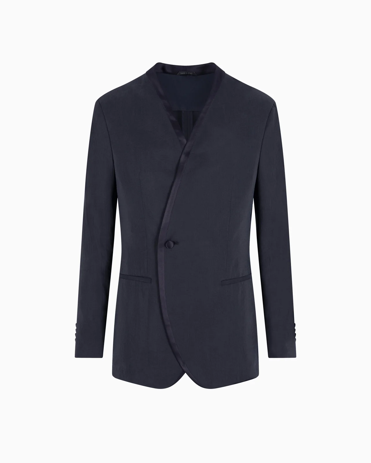 UPTON LINE SILK-BLEND TUXEDO JACKET - 1