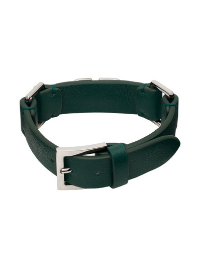 Valentino Green Leather VLogo Bracelet outlook