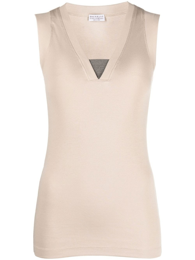 Monili-chain ribbed tank top 1