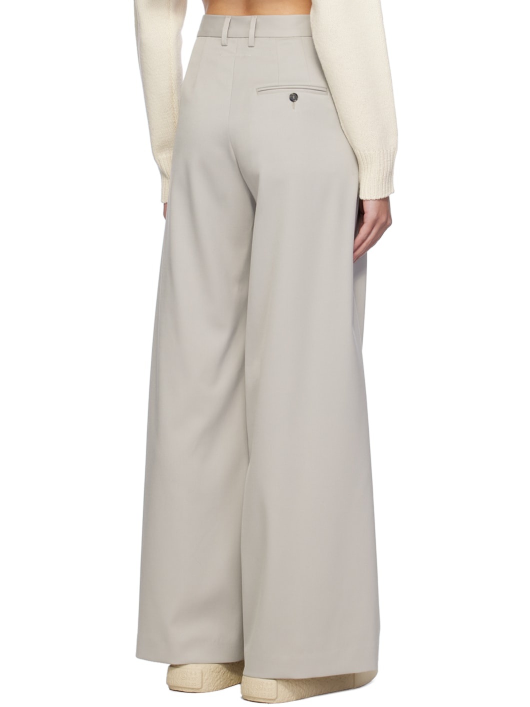Taupe Safety-Pin Trousers - 3