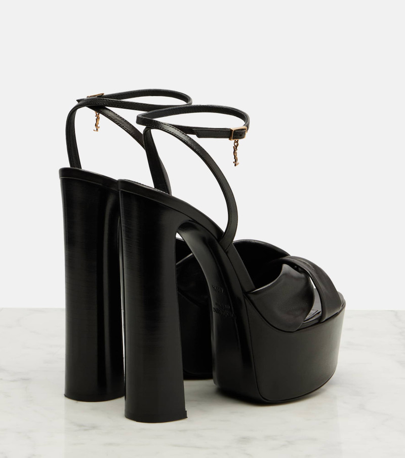 SAINT LAURENT Franciane 105 leather platform sandals outlook