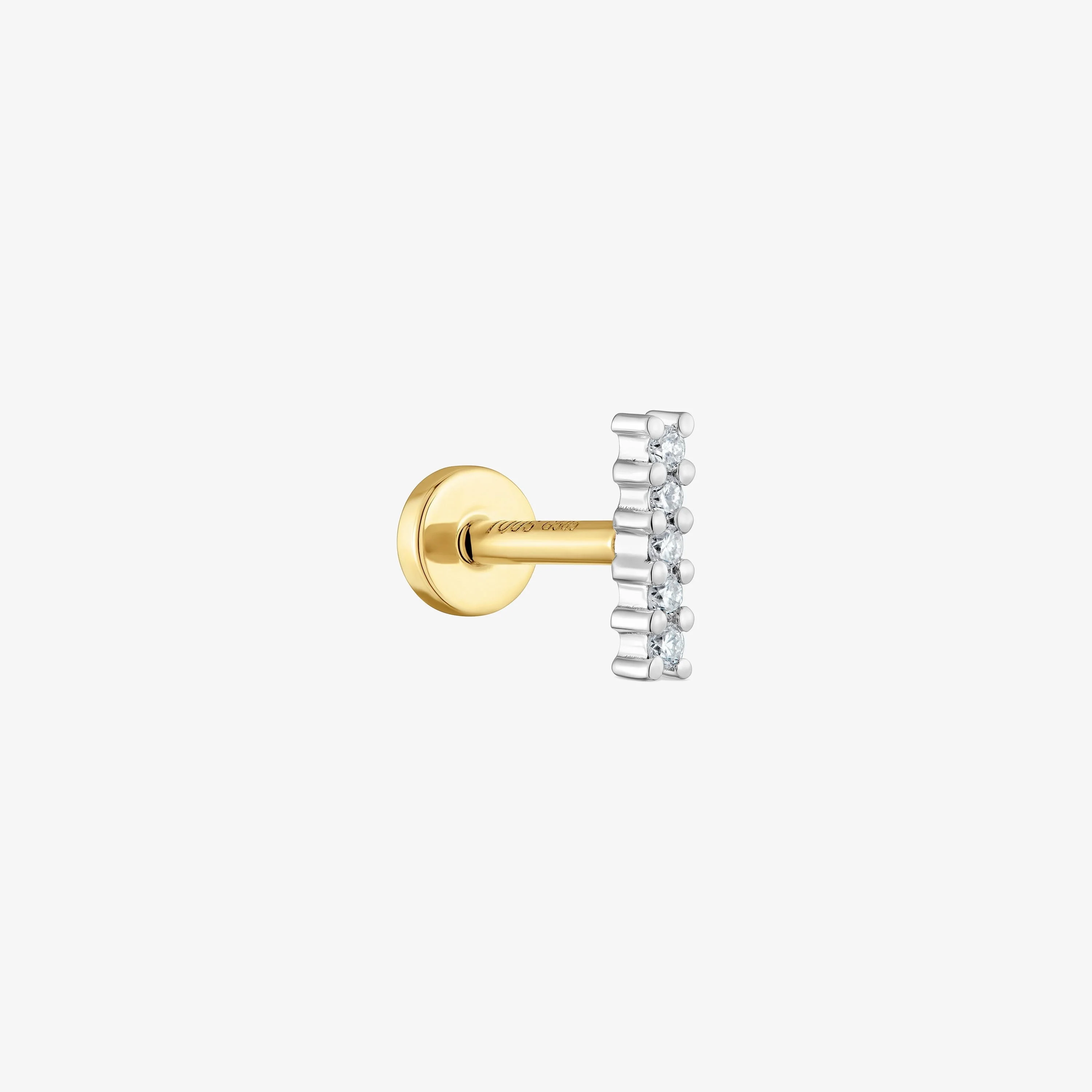 14K solid gold Piercing with 6 mm diamond strip TOUS Basics - 1