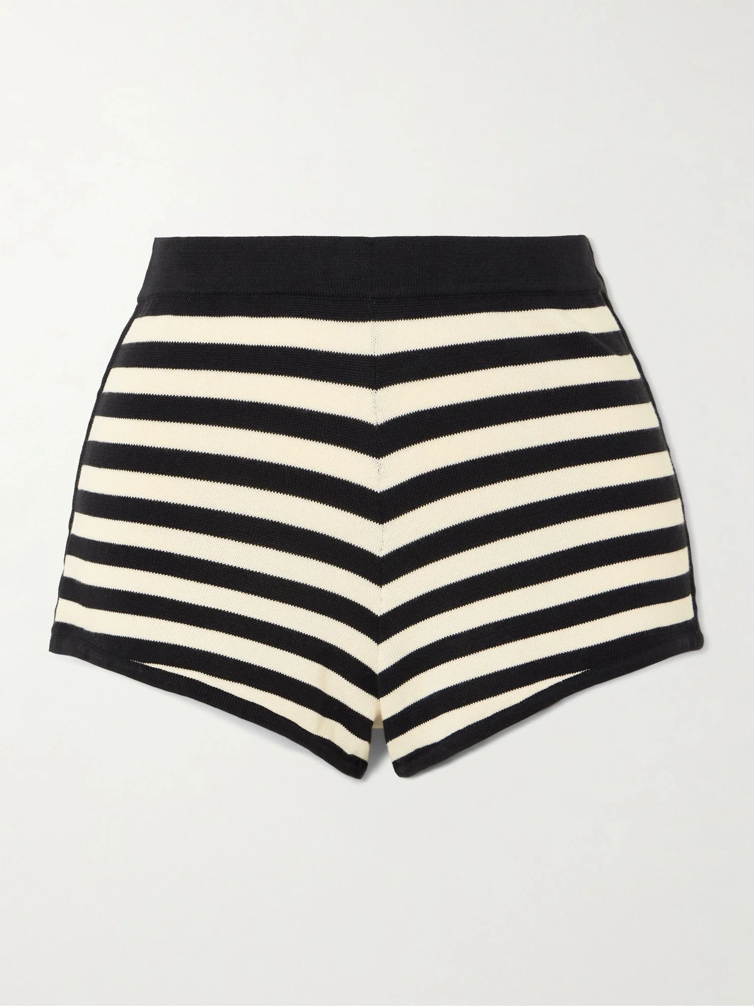 Darcy striped Pima cotton shorts Cream - 1