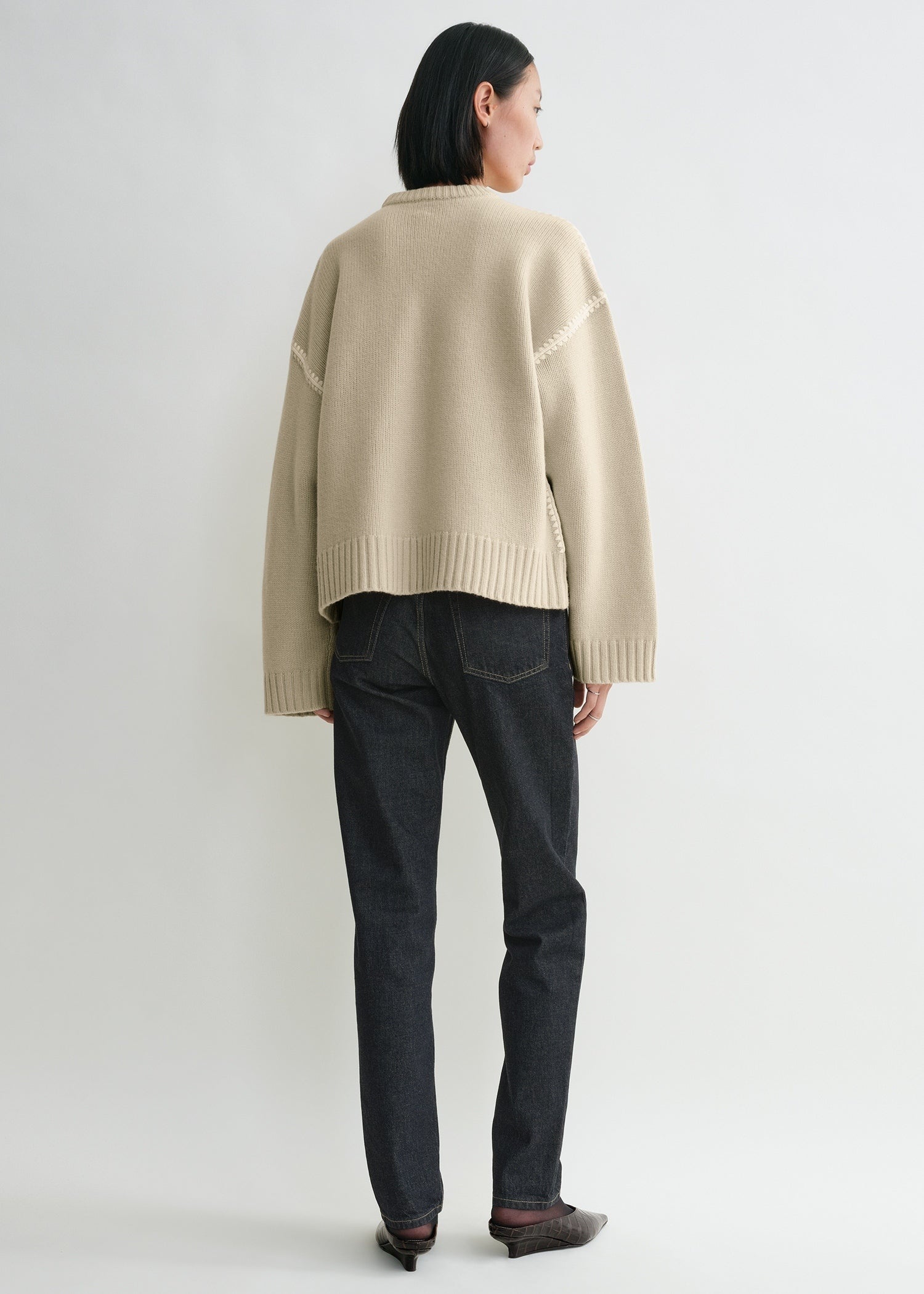 Embroidered wool cashmere knit harvest - 4