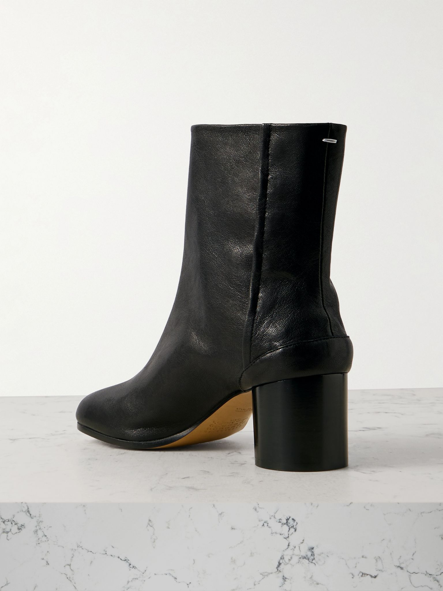 Tabi split-toe leather ankle boots Black - 3