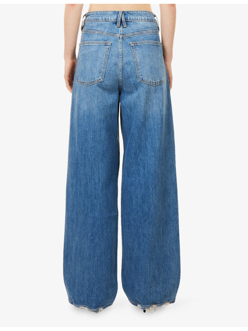 High-Rise Wide-Leg Denim Jeans 4