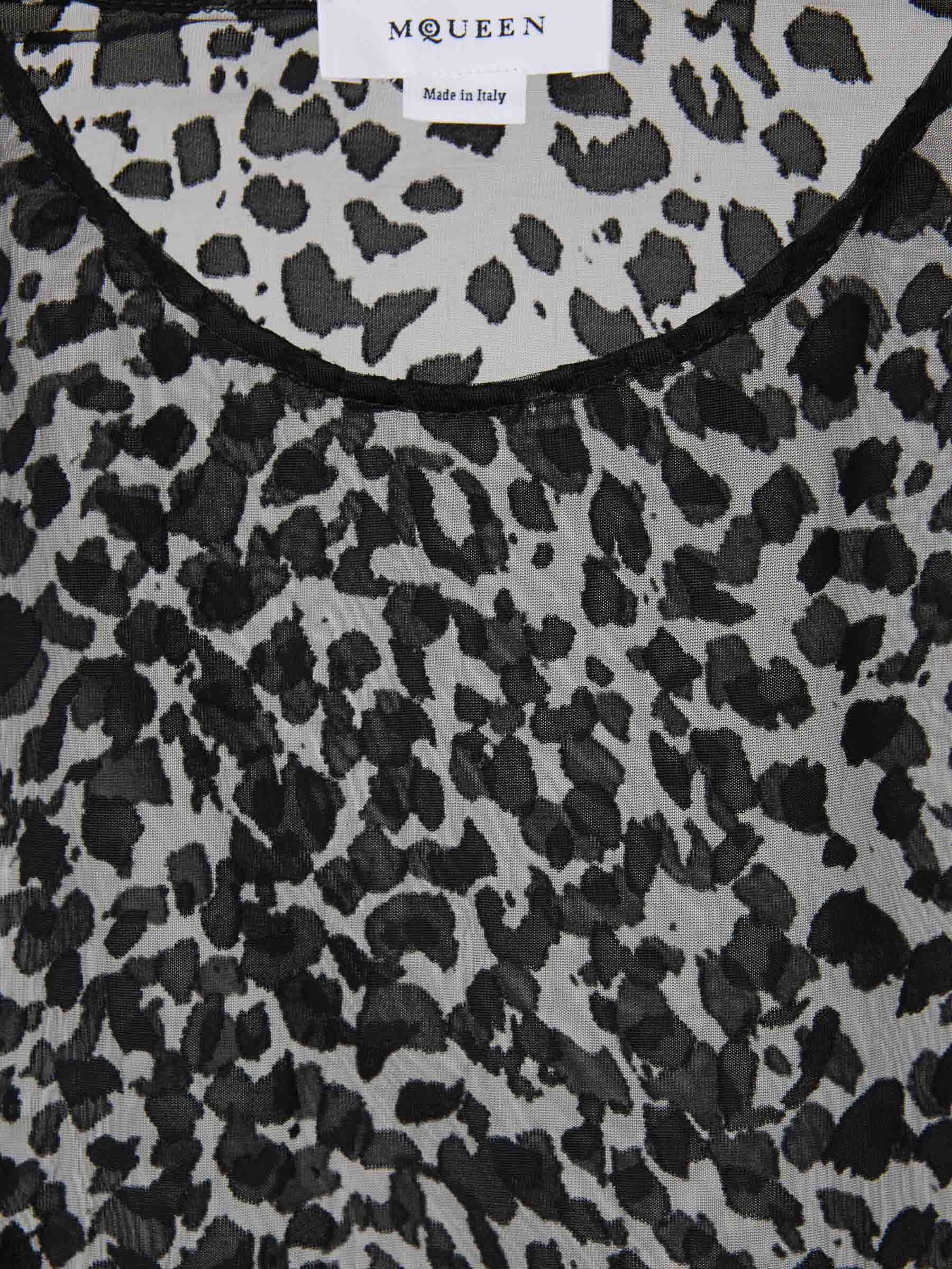 Tシャツ・カットソー alexander mcqueen Alexander McQueen Leopard Devore Top Alexander McQueen Leopard Devoré Top | REVERSIBLE