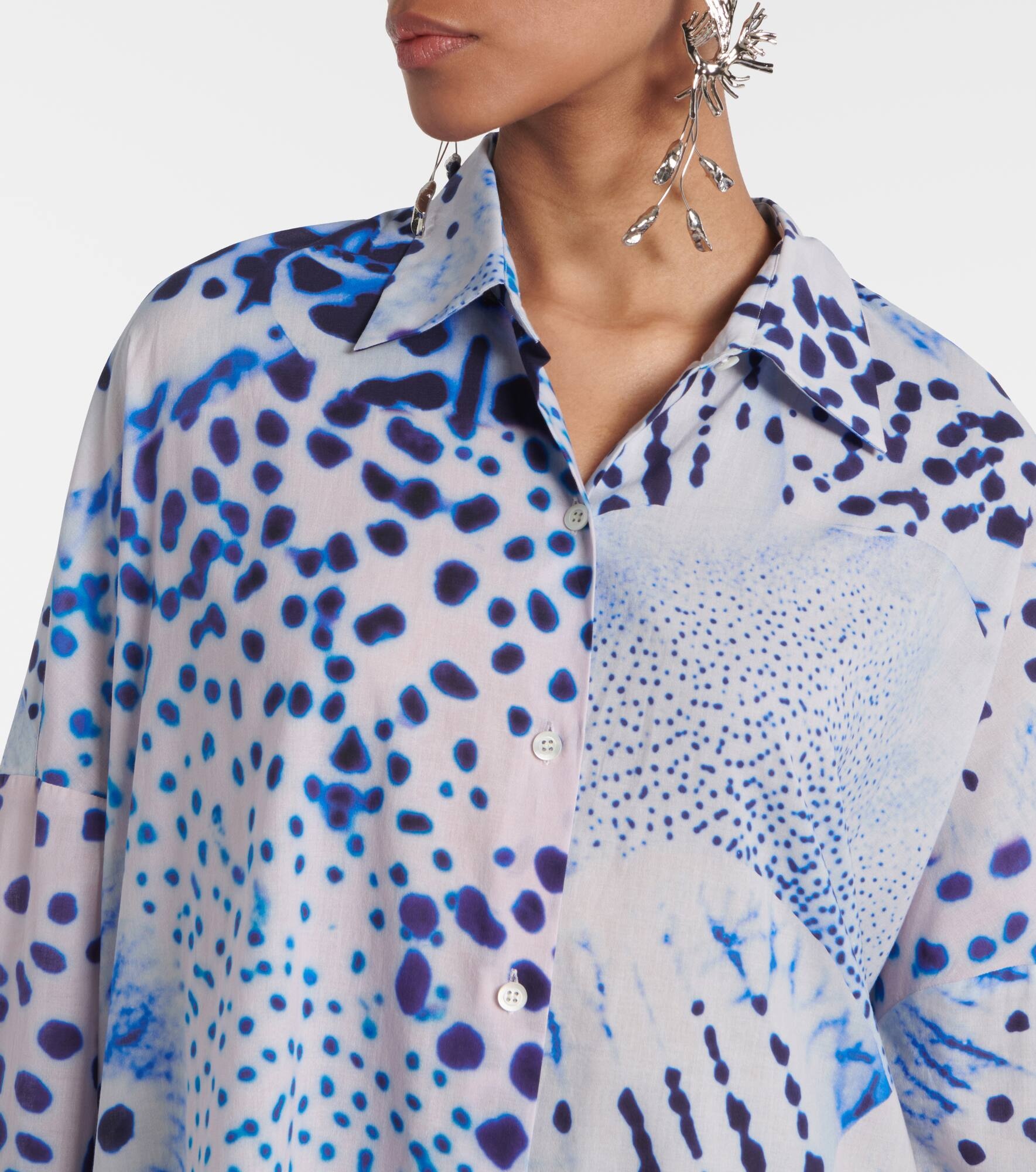 Printed cotton voile shirt - 4