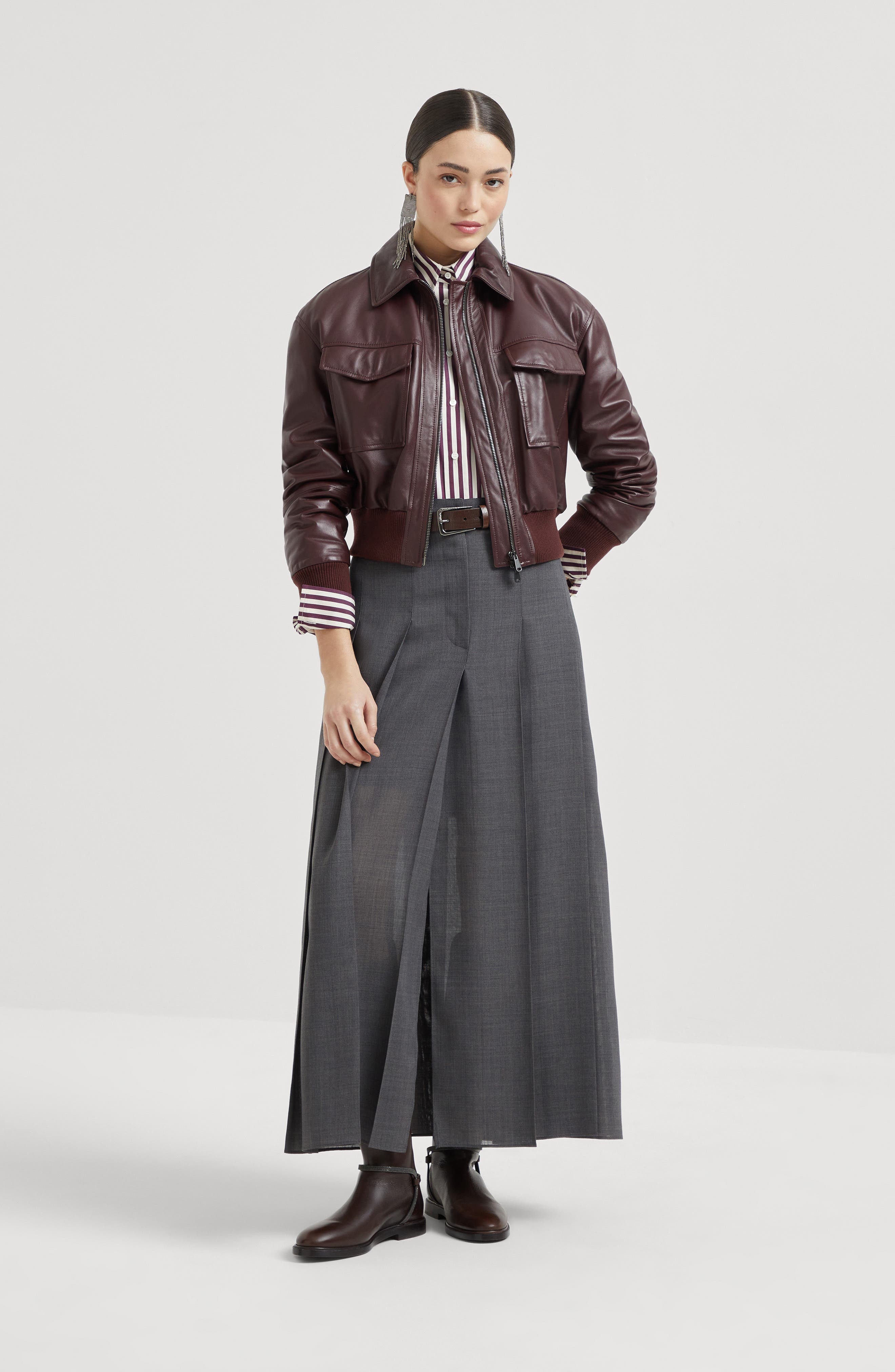 Brunello Cucinelli Long pleated skirt in Anthracite at Nordstrom - 5