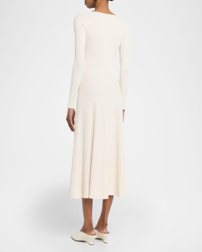 Ribbed Bustier Long-Sleeve Midi Dress 3