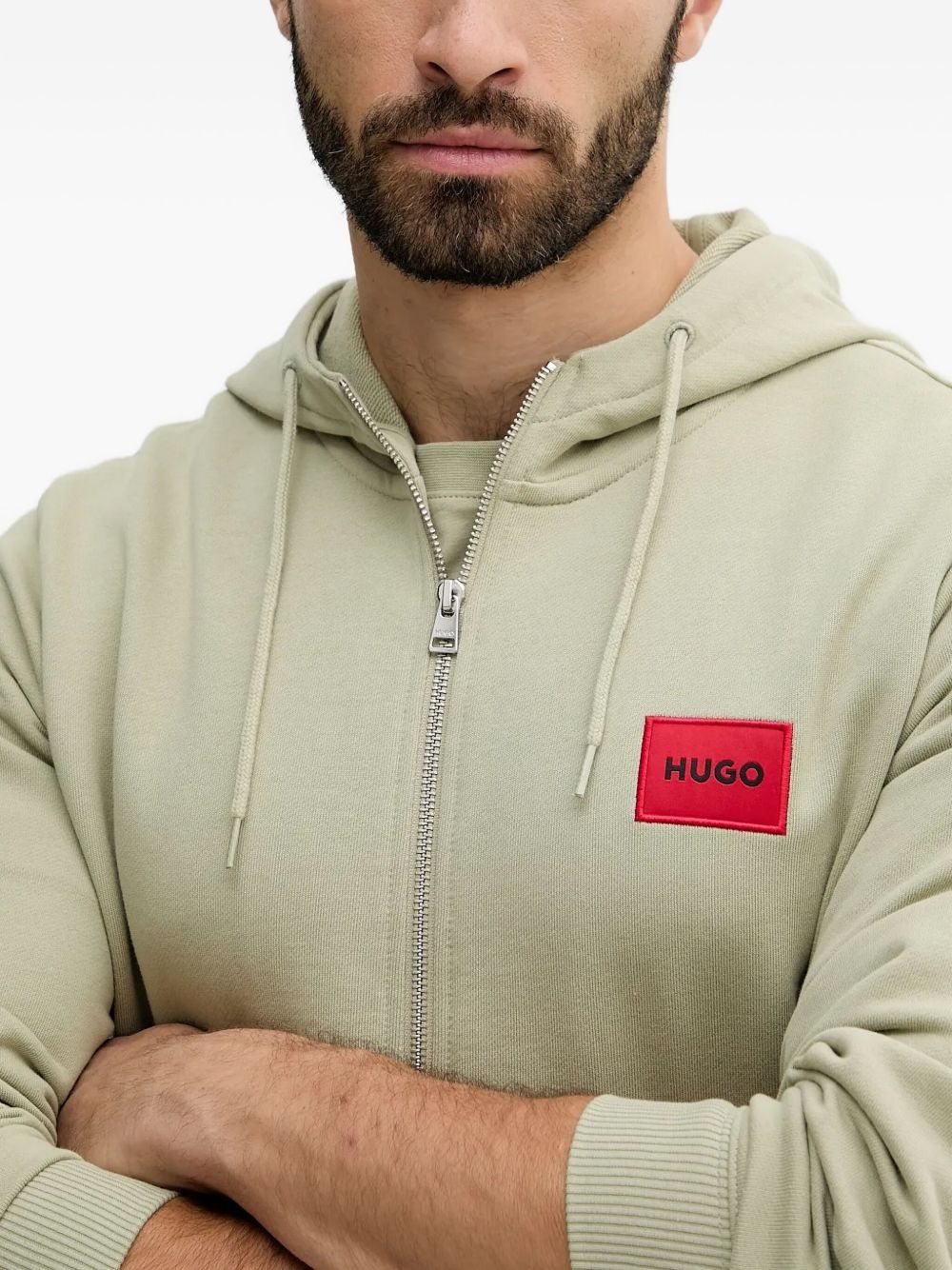 Daple logo-patch zip-up hoodie - 3
