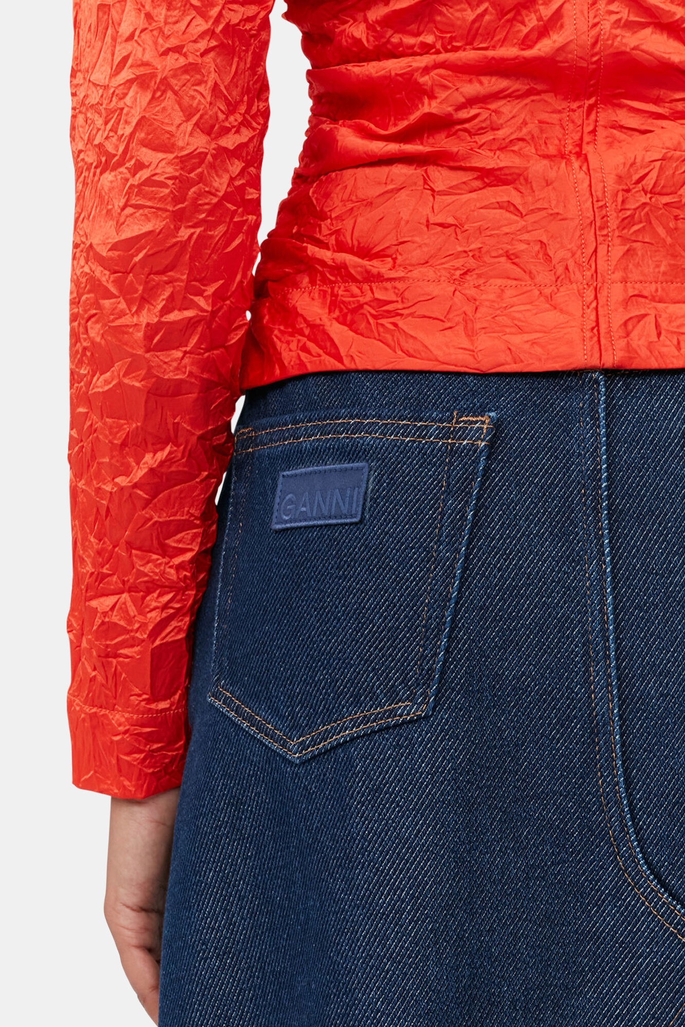 HEAVY DENIM MIDI SKIRT - 5