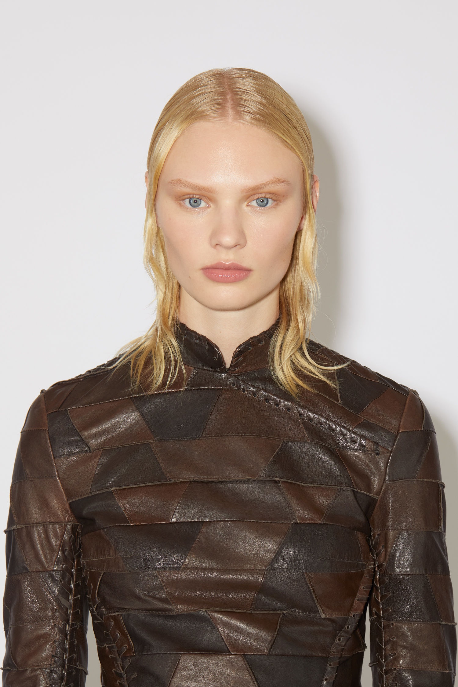 Fitted leather dress - Chocolate/Dark Brown - 7