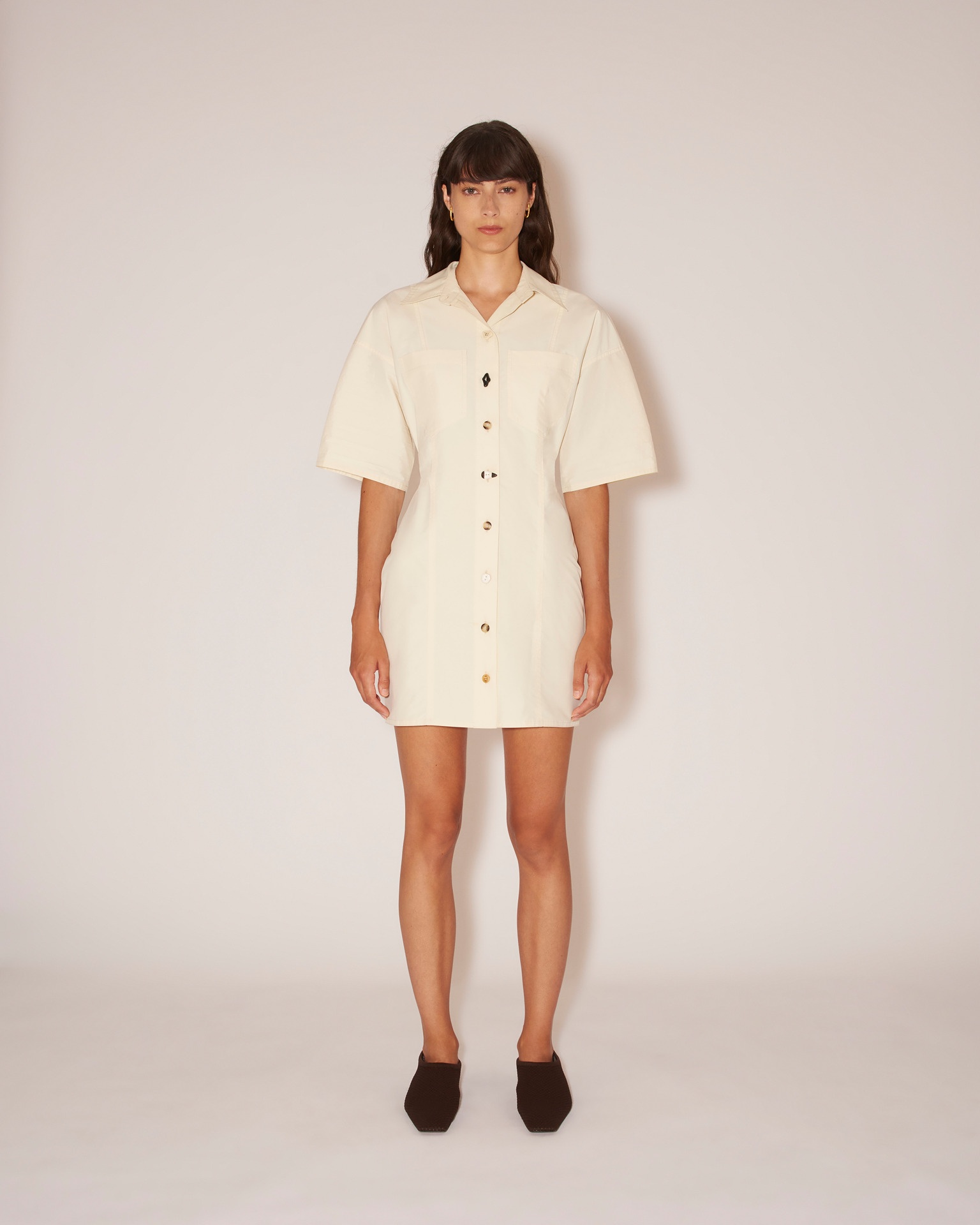 JAYLA - Pleated shirting dress - Creme - 2