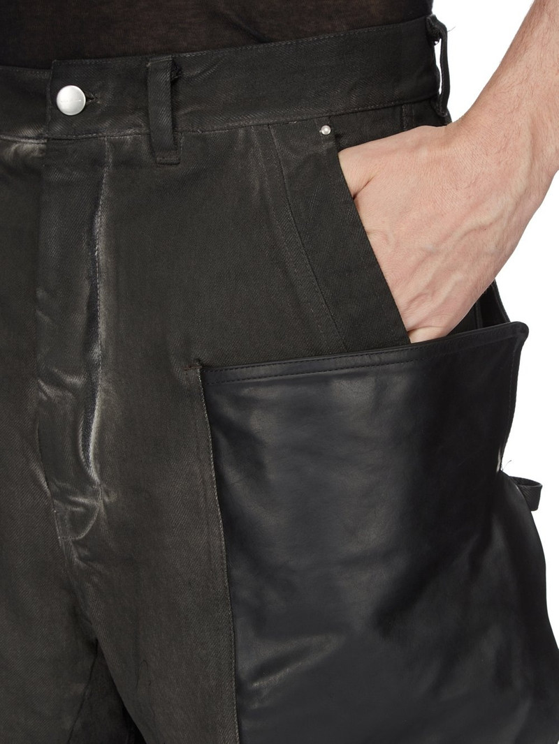 Stefan Straight-Leg Leather and Denim Shorts 6