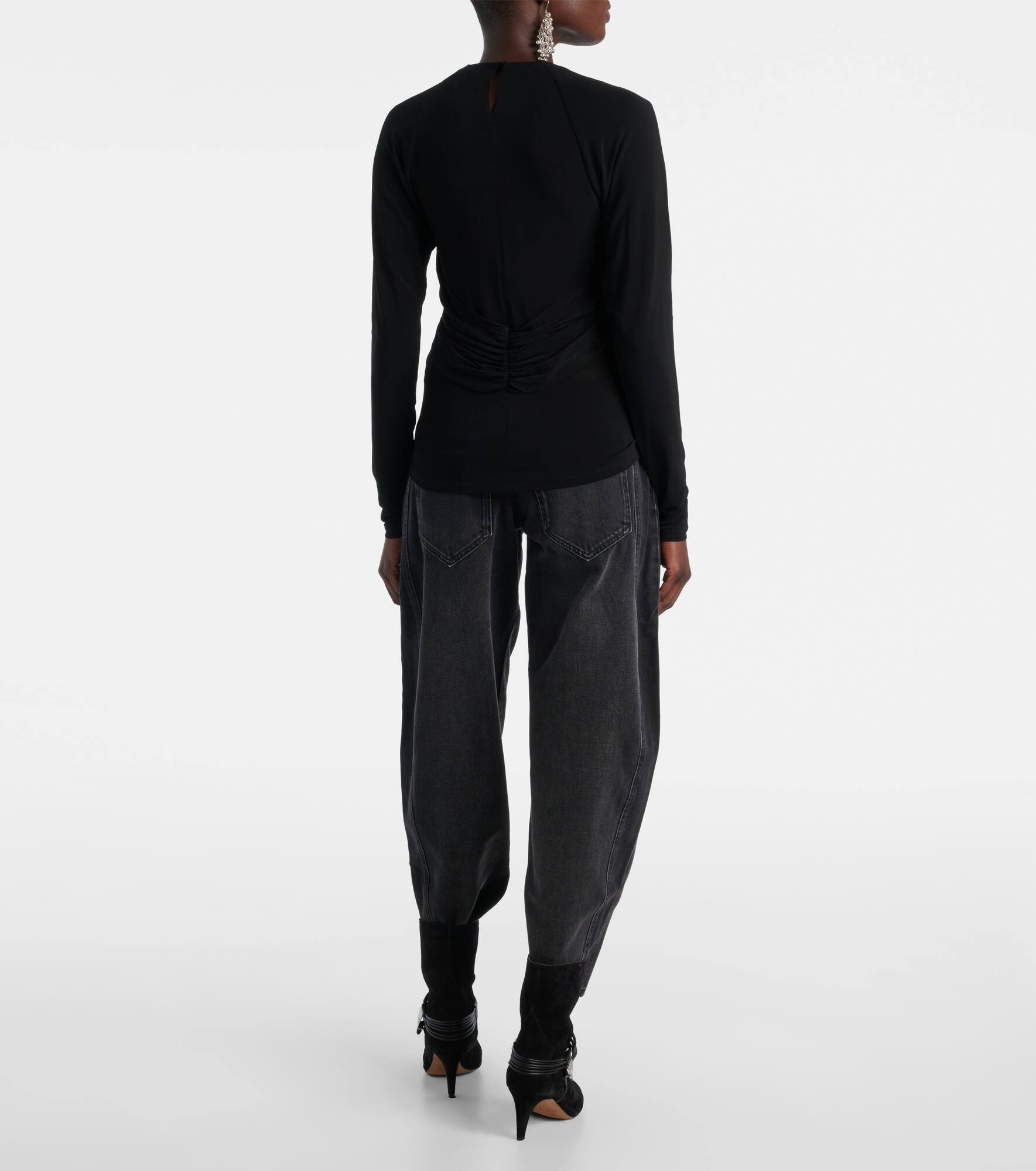 Gaetane draped jersey top - 3