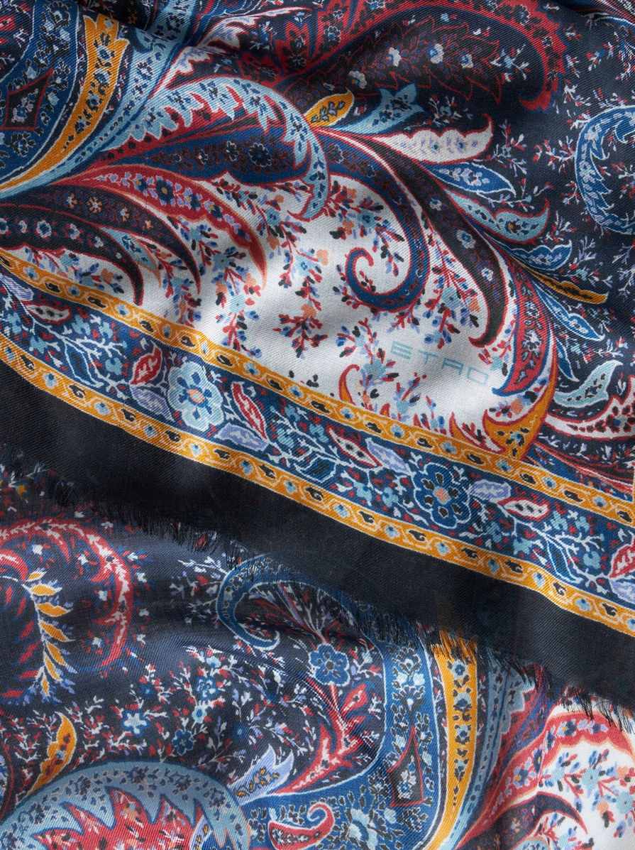FLORAL PAISLEY CASHMERE-BLEND SCARF - 2