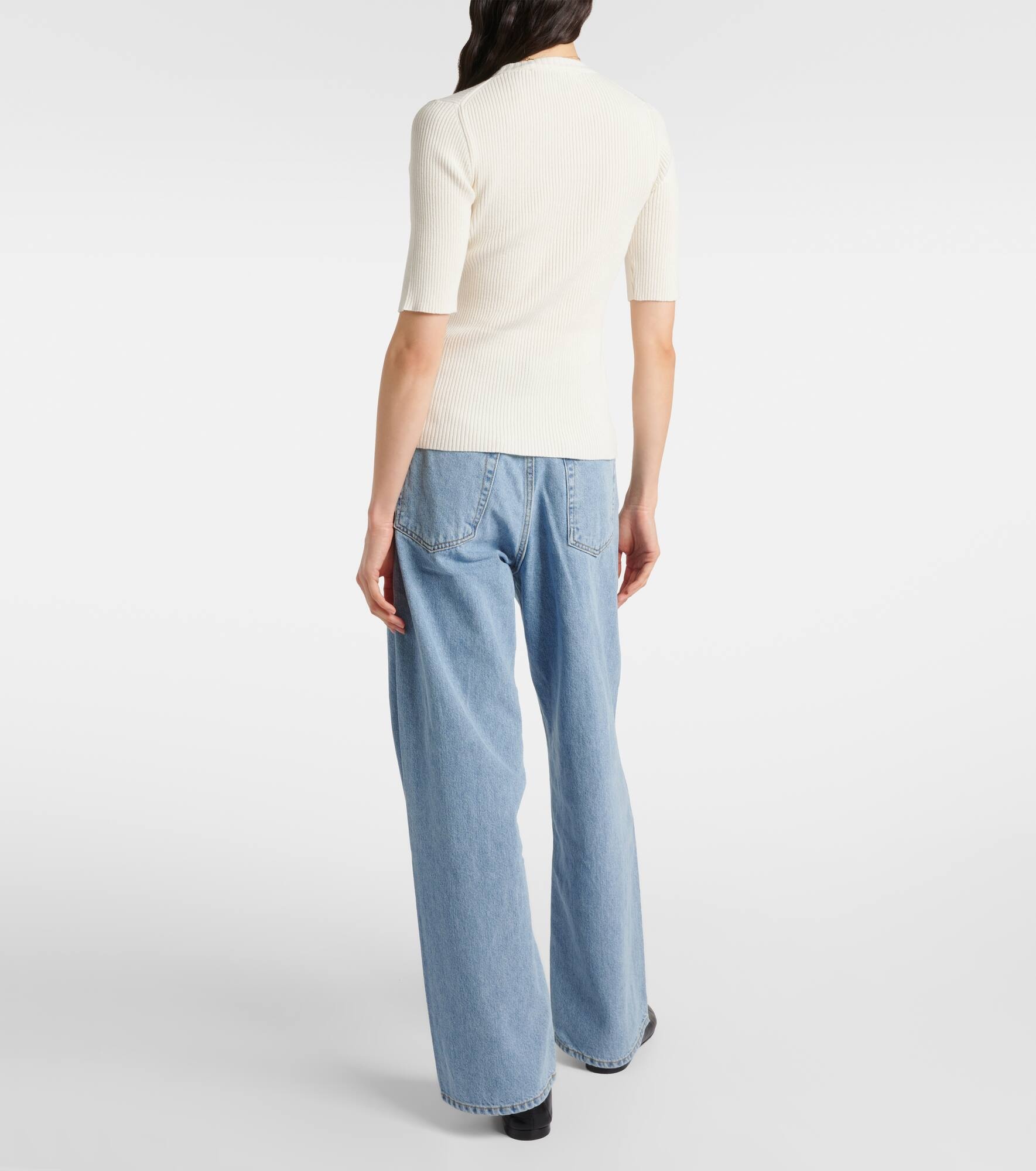 Ribbed-knit cotton-blend top - 3