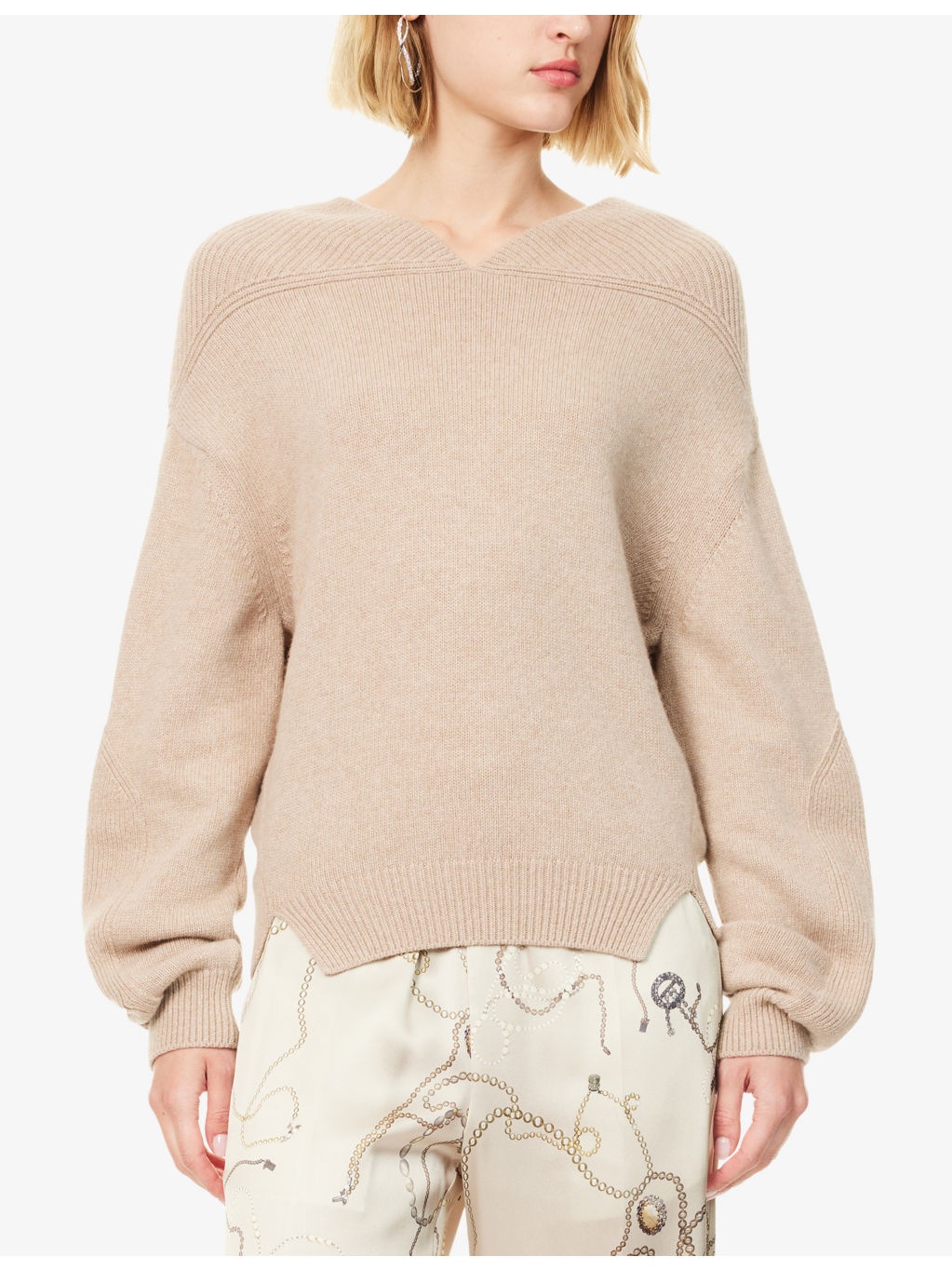 Yoke-Detail Wool Knitted Jumper - 3