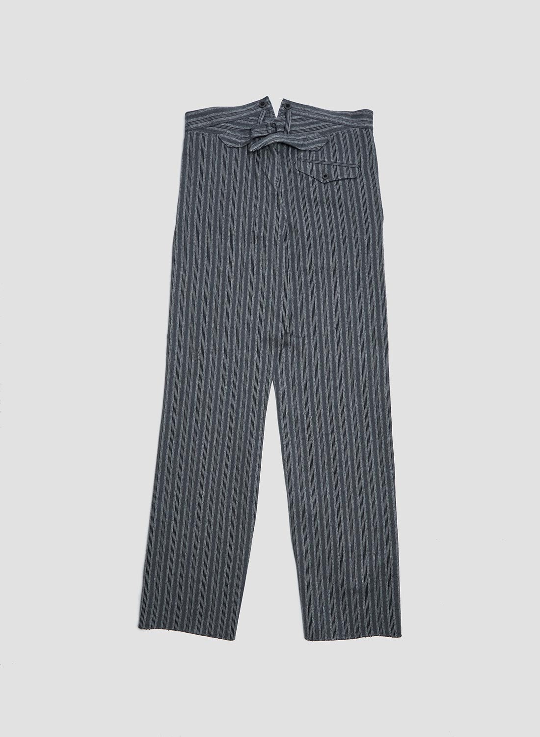 Adjustable Costume Original Cotton Stripe French Trousers Charcoal - 5