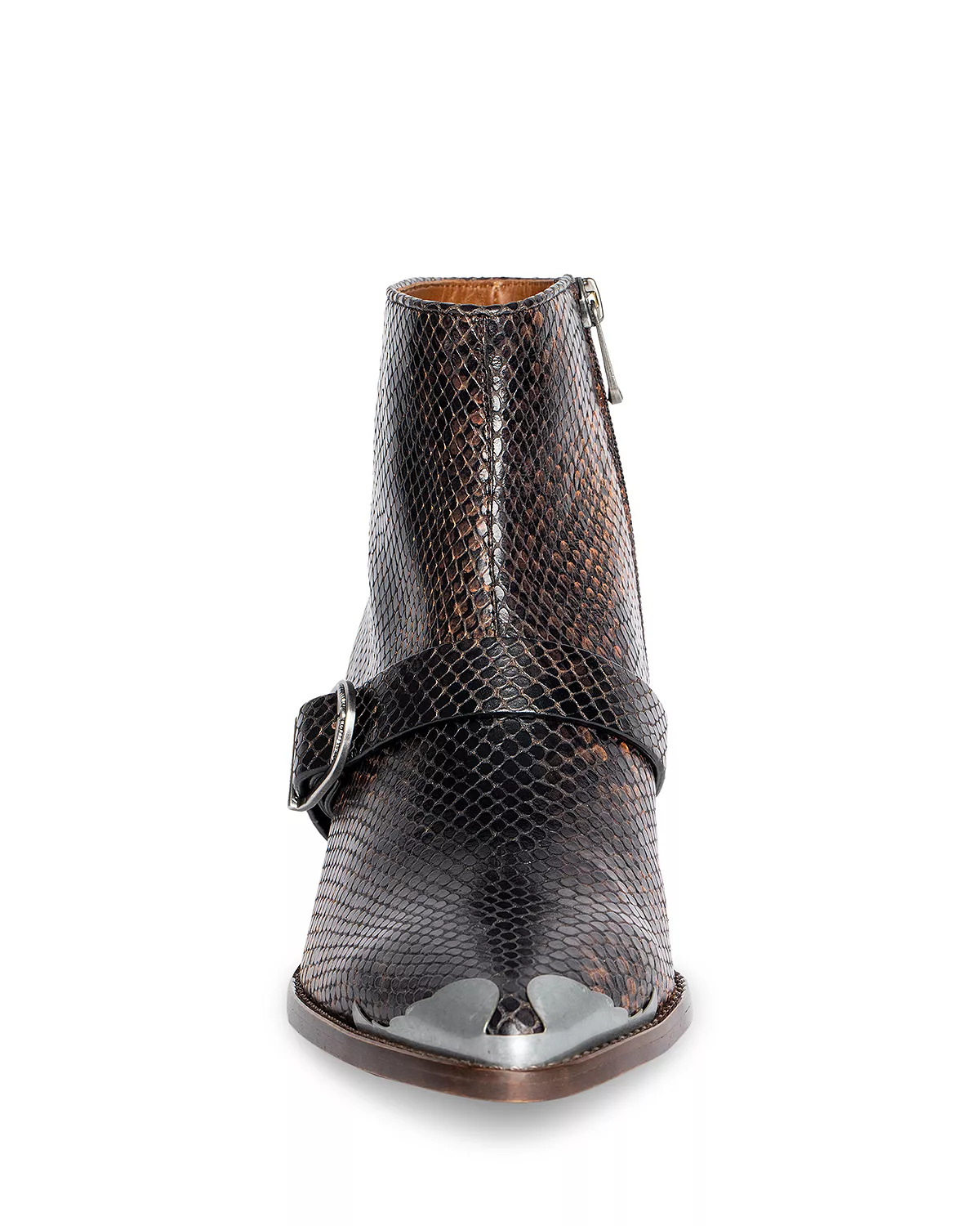 Women's Tylow Wild Mirror Python Effect Leather Ankle Boots - 5