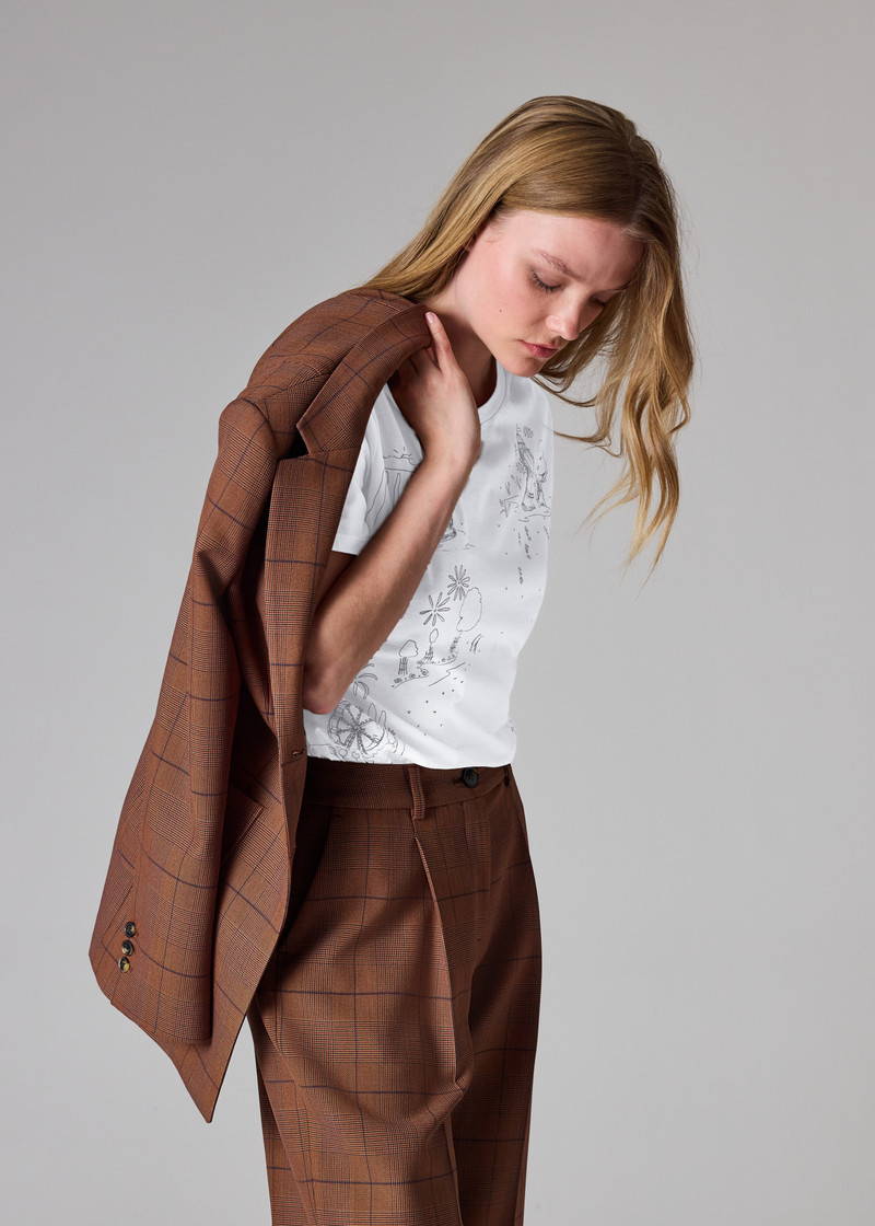 Women's Brown Check Jacket 8