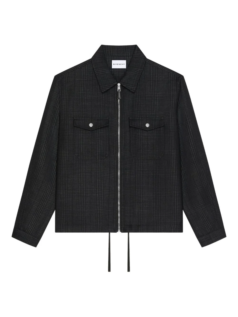 silver-tone-hardware checked jacket - 1