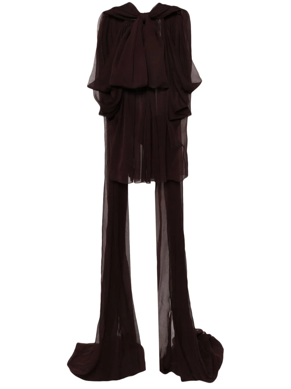 lavallière-neck sheer-silk blouse - 1