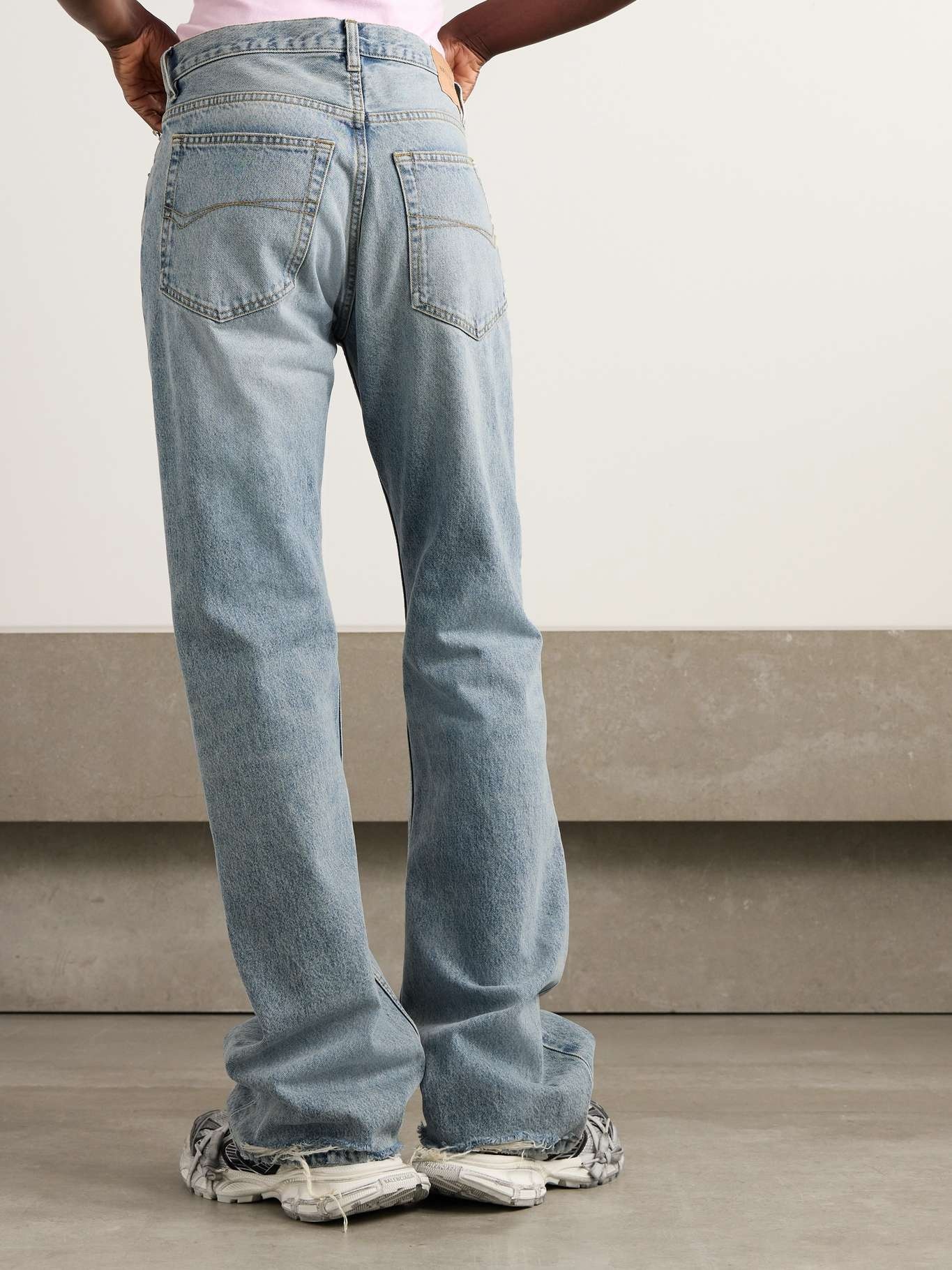 Distressed mid-rise straight-leg jeans - 3