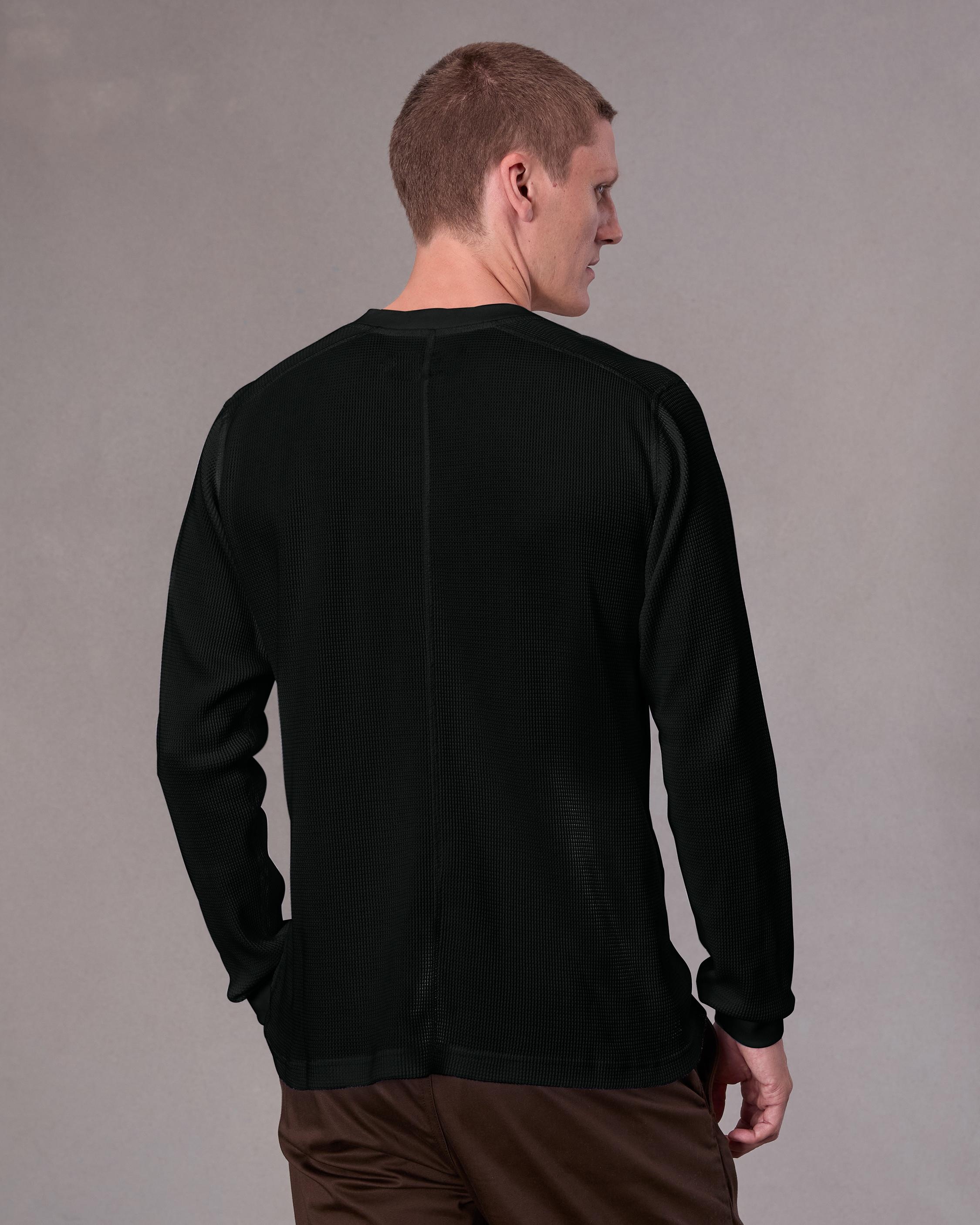 Waffle Cotton Henley - 5