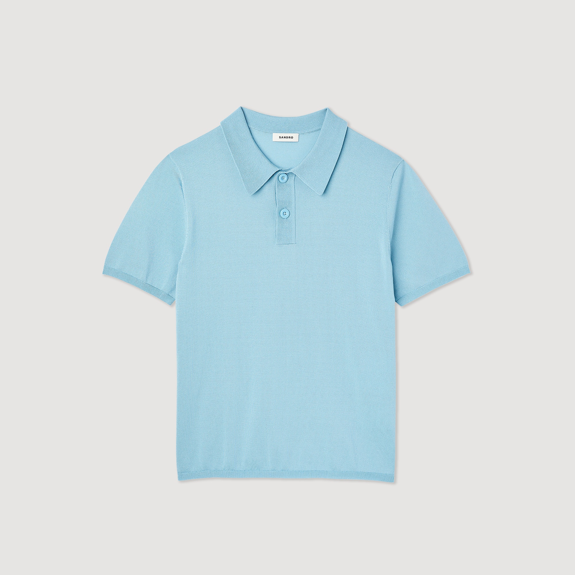 Short-sleeve knitted polo shirt - 1