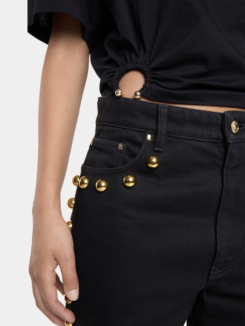 EMBELLISHED BOYFRIEND JEANS IN BLACK DENIM 3