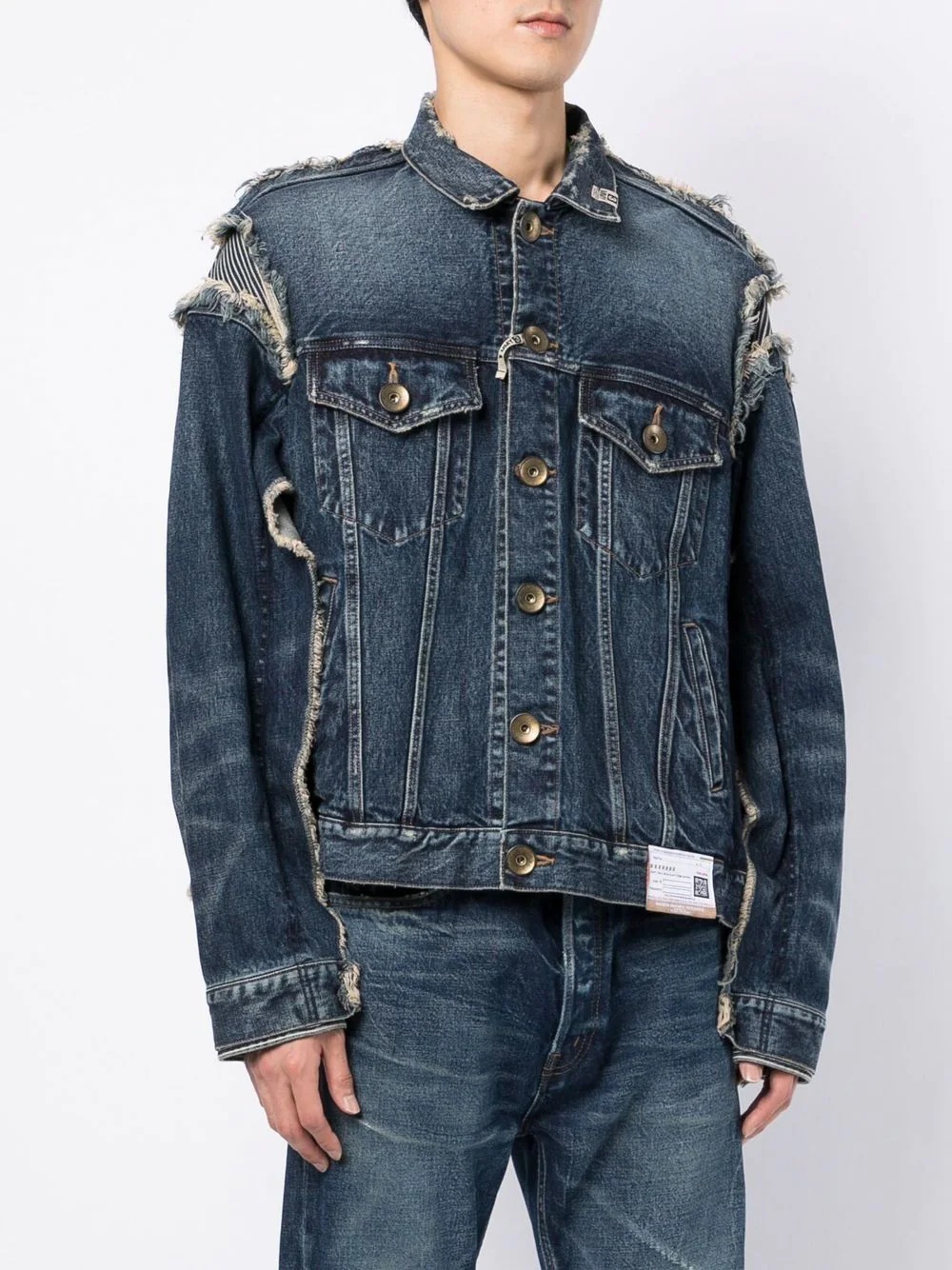 distressed denim jacket - 3