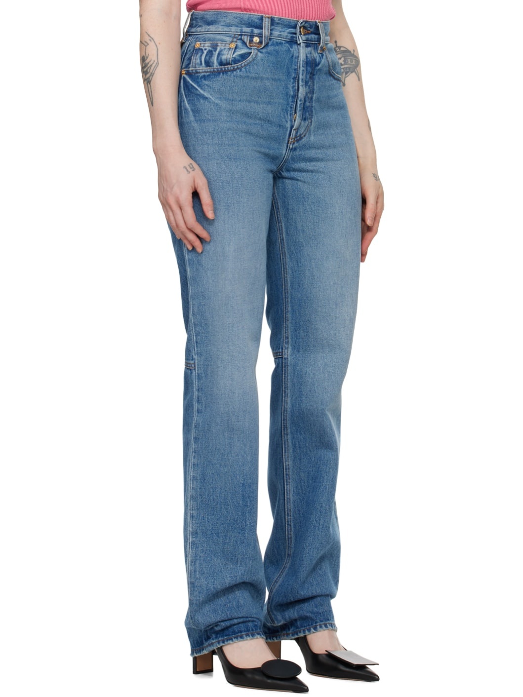 Blue Les Sculptures 'Le de-Nîmes droit' Jeans - 2