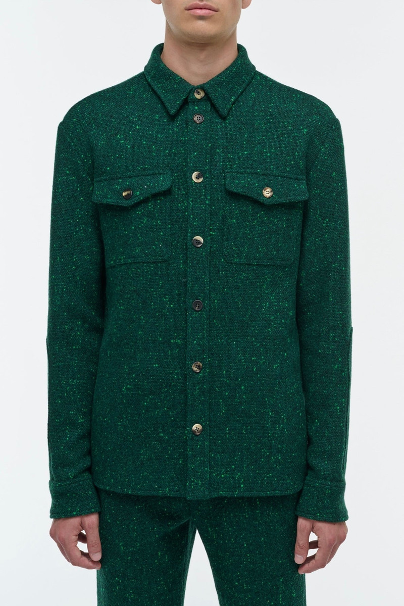 GABRIELA HEARST Lucas Overshirt in English Green Speckled Cashmere outlook