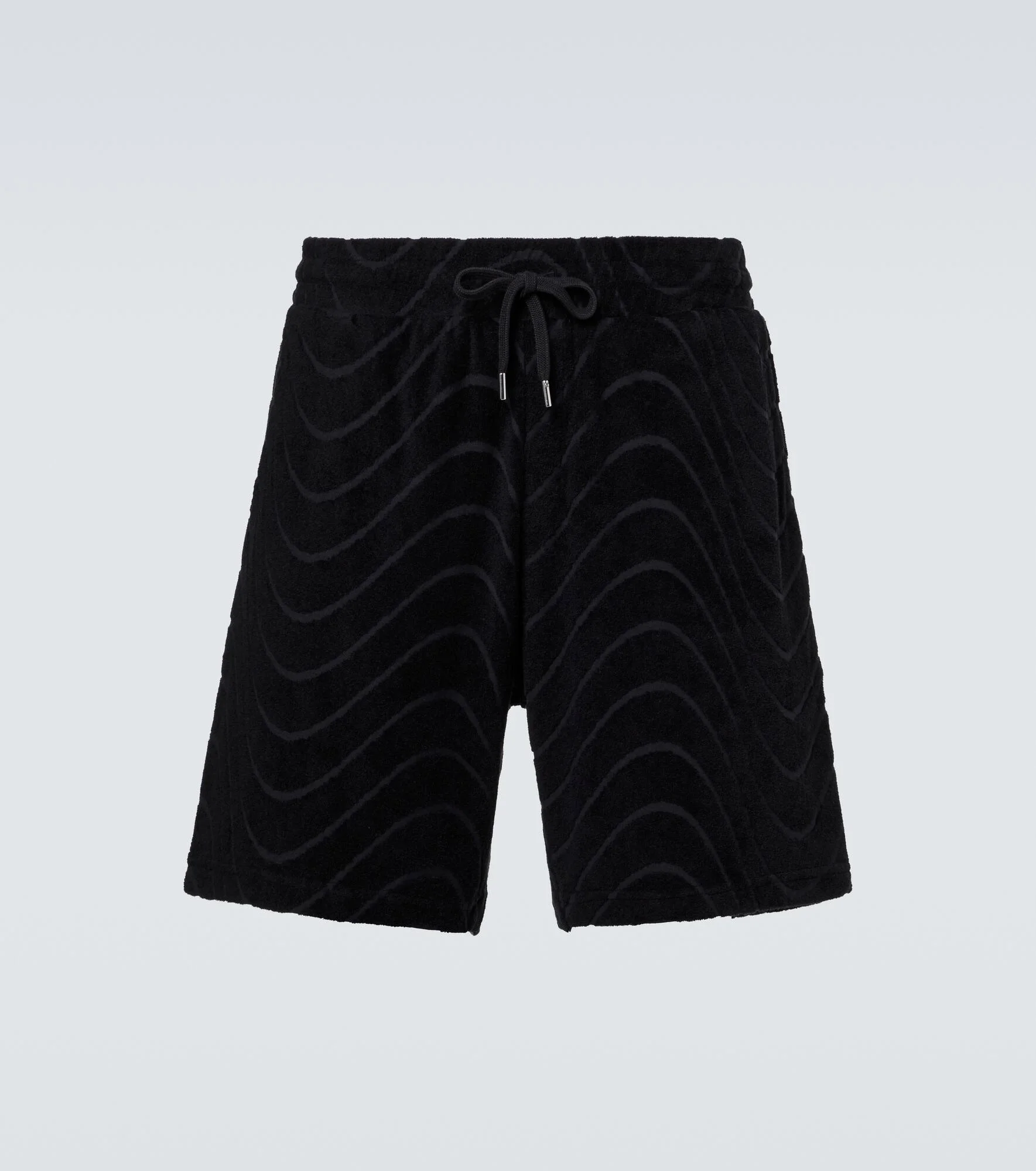 Embroidered cotton-blend terry shorts - 1