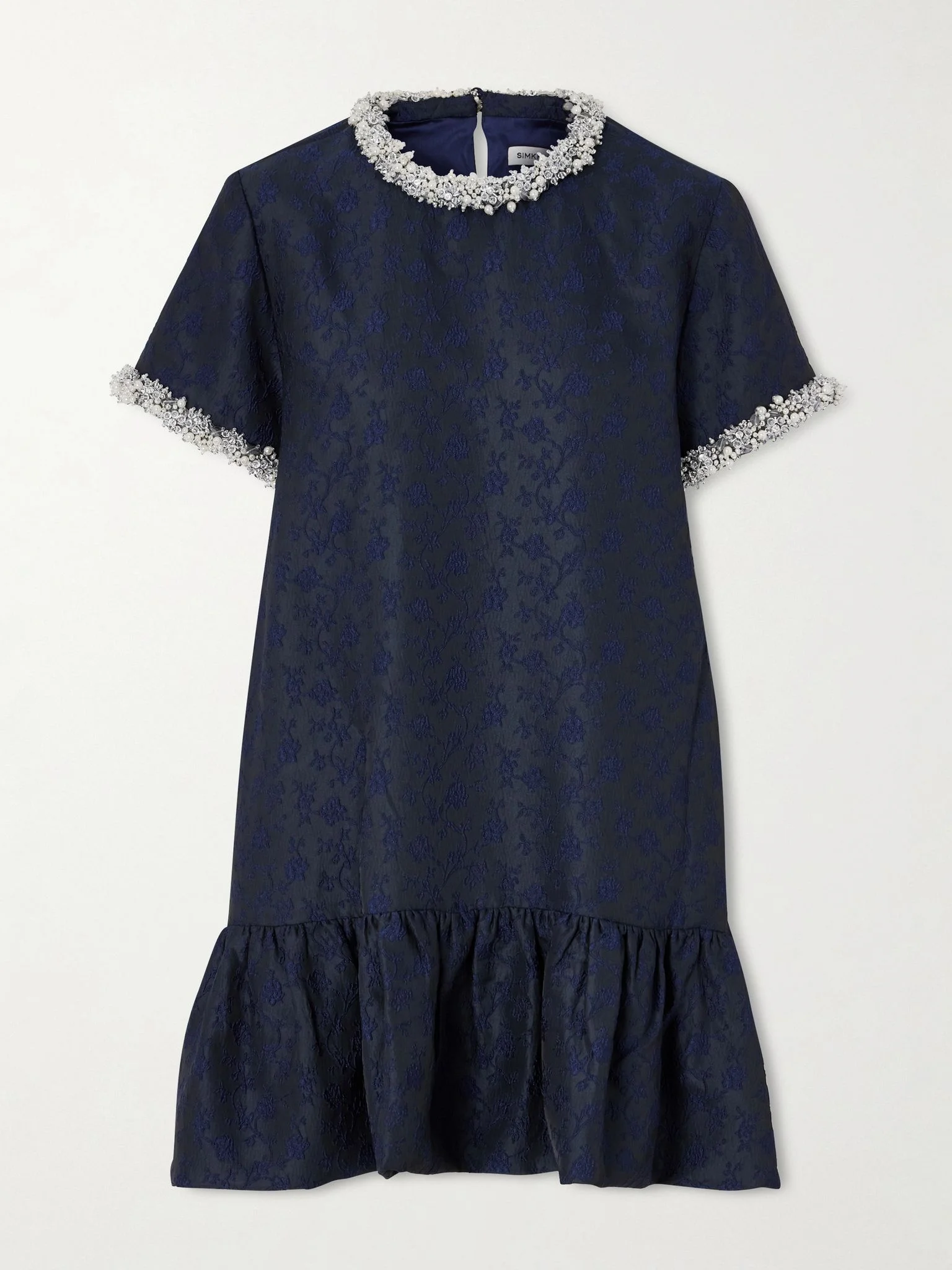 Alison embellished jacquard mini dress Navy - 1