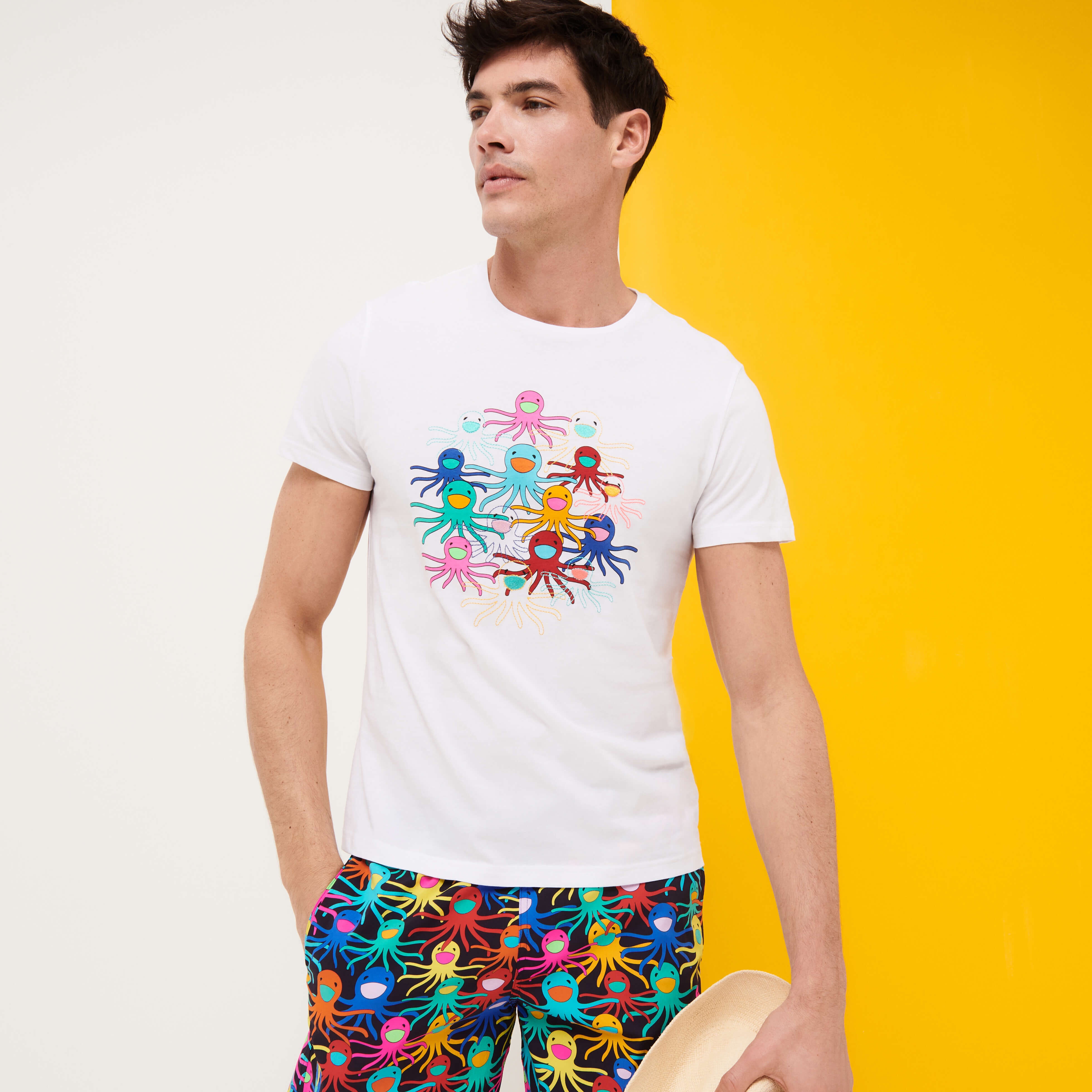 Men Cotton T-Shirt Multicolore Medusa - 7
