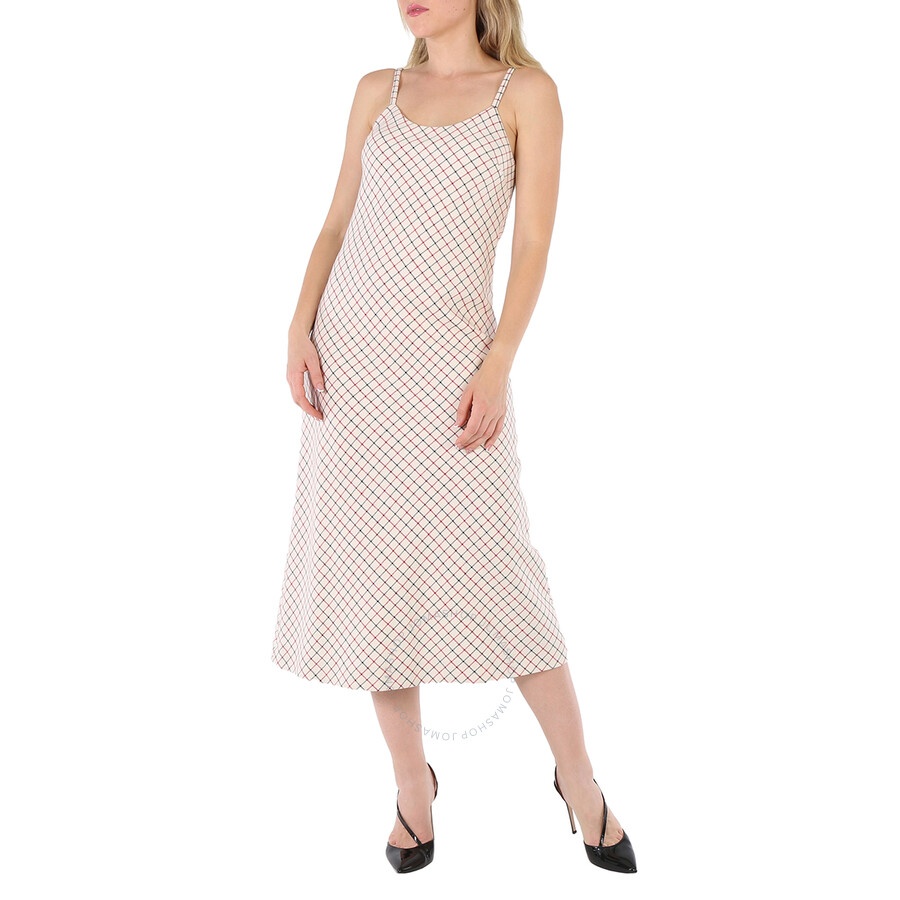 Maison Margiela Ladies Check Wool Long Dress - 4