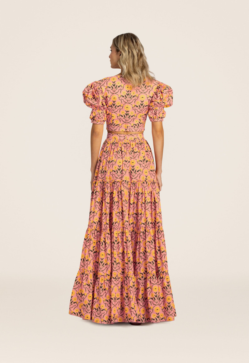 Macadamia Mimosa Pink Maxi Skirt 4