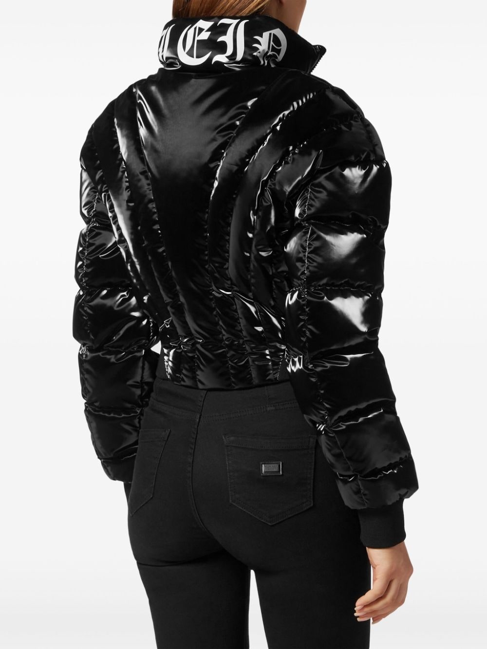 logo-print puffer jacket - 4