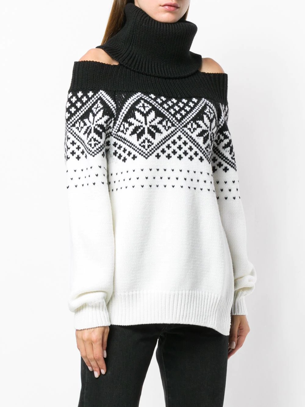 snowflake cold shoulder jumper - 3