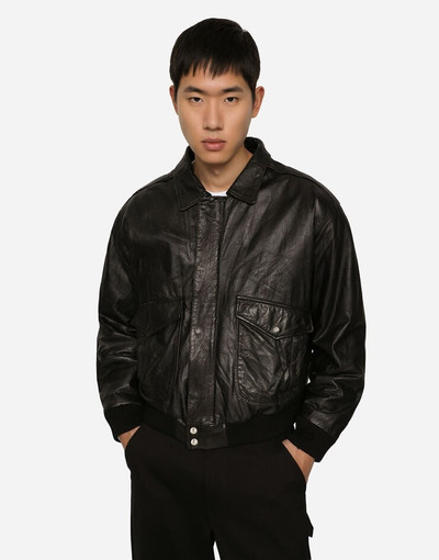Dolce & Gabbana Vintage leather jacket with branded tag outlook