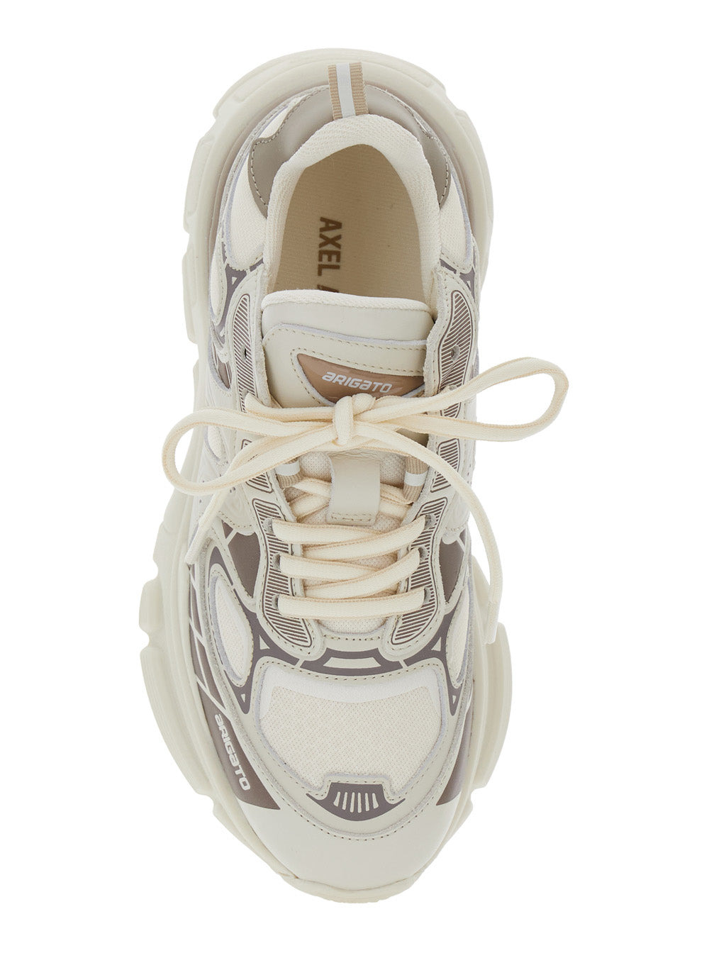 Axel Arigato Women 'Sphere Trip Running' Beige Sneakers With Chunky Sole And Logo On Tongue In Leath - 4