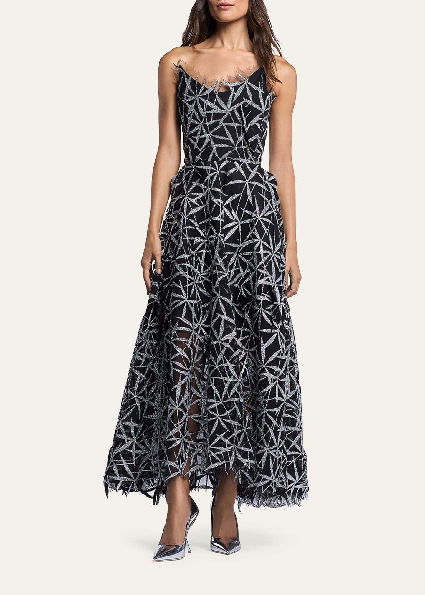 Axis Embellished Strapless Fit-&-Flare Gown - 2